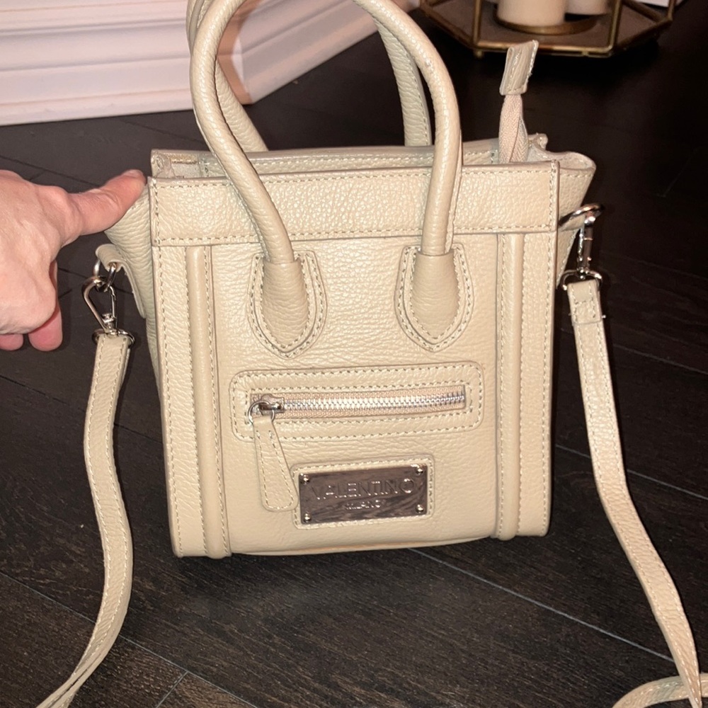 Valentino Milano Real leather top handle bag with crossbody strap